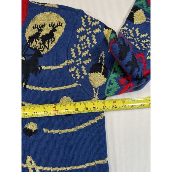 Celebrate Together Ugly Christmas Sweater L Santa Astronaut Novelty Galaxy Space - Picture 5 of 7